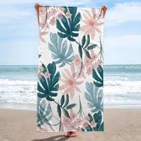 Tropical Leaf Beach Towel Flat Print Microfiber Quick Dry Bath Towel for Surfing Swimming Yoga Camping Travel Blanket Gift 50X100CM
