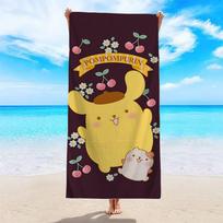 Cherry & PomPom Purin Beach TowelMicrofiber terry bath towels for yoga, travel, swimming, fitness and camping 35x75cm&1pc