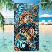 Beach Turtle Animal Printed Beach Towel, Quick Drying Absorbent Beach Towel, Outdoor Sports Swimming Beach Towel  Hair Towel 50x100cm