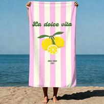 1PC La Dolce Vita Amalfi Lemon Beach Towel, Quick Dry Lightweight Polyester Towel, Soft Absorbent Italian Themed Towel for Swimm 50X100cm