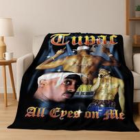 Tupac 2pac Rapper Eminem Hip Hop Rap God Art Flannel Blanket,Cozy Soft Throw Blanket for Home Bedroom Bed Sofa Cover Kids Gift Size: 75*100cm, Weight: 230 GSM