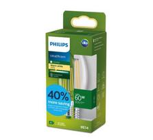 PHILIPS LED stikla 60W B35 E14 2700K caurspīdīga ultra energoefektīva spuldze 8721103052018 929004585801