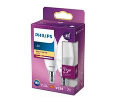 PHILIPS LED 25W B35 E14 Silti balta 2700K matēta 2 gab spuldze 8719514310018 929002977061
