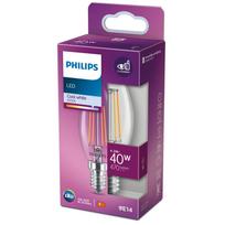 PHILIPS LED stikla 40W E14 Auksti balta 4000K B35 caurspīdīga spuldze 8718699762179 929002024315