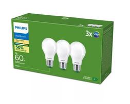 PHILIPS LED stikla 60W A60 E27 2700K matēta ultra energoefektīva 3 gab spuldze 8720169283909 929003623793