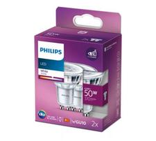 PHILIPS LED stikla 50W GU10 Neitrāli balta 3000K 36D reflektora 2 gab spuldze 8718699777159 929001218154