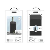 SENDEM PK93 ārējais akumulators (powerbank) | 30000 mAh | 10.5W | Micro USB, USB-C, USB-A | melns