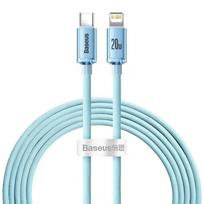 Baseus Crystal Shine datu pārraides un uzlādes vads | USB-C uz Lightning | 20W | 2m | zils