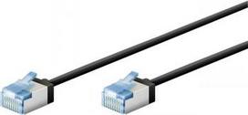 GOOBAY ULTRA-FLEX CAT6A VERKKOKAAPELI, 0.5M, U/FT, LSZH, SLIM, EXTRA-SHORT PLUGS, BLACK