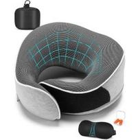 Ergonominė kelioninė kaklo pagalvė su memory užpildu pilka