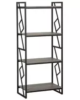 Knygų lentyna 4 lentynų FORRES 143 cm ruda/juoda