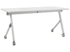 Sulankstomas darbo stalas BENDI baltas 160 x 60 cm su ratukais