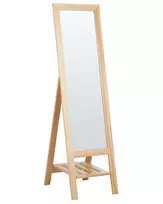 Pastatomas veidrodis su lentyna LUISANT 145 cm Pušies mediena Šviesiai rudas