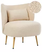 Fotel OTSBY II su pagalve, Boucle, smėlio spalvos