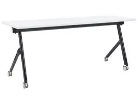 Sulankstomas rašomasis stalas BENDI 180 cm x 60 cm, baltas, su ratukais