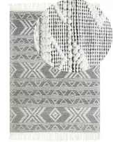 Kilimas PAZAR juodas/baltas 160 x 230 cm vilnonis