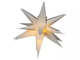 Pakabinama LED dekoracija BHAGIRATHI žvaigždė 44 cm kreminė