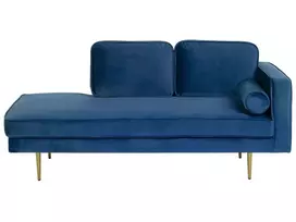Dešininė gulto sofa MIRAMAS, veliūras, tamsiai mėlyna