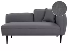 Dešininis gultas CHEVANNES Boucle tamsiai pilkas
