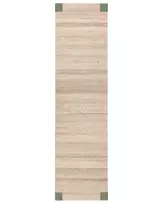 Kilimas AMRAVATI smėlio/žalia spalva 80 x 300 cm džiutas
