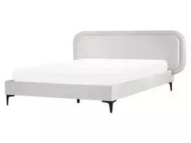 Veliūrinė lova SUZETTE 160 x 200 cm Šviesiai pilka