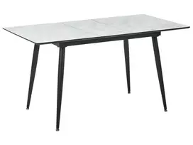 Valgomojo stalas EFTALIA baltas marmuras 120/150 cm 80 cm
