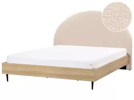 Dvigulė lova Boucle MILLAY 180 x 200 cm, smėlio spalvos