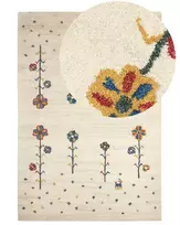 Kilimas HUSUNLU smėlio spalvos 140 x 200 cm vilnonis Gabbeh