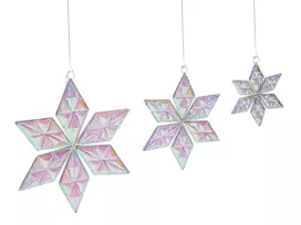 Rinkinys iš 3 pakabinamų dekoracijų RENSJON Žvaigždė 25/35/46 cm spalvotas