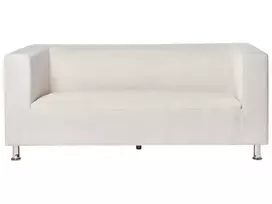 Trivietė sofa FLORO, šenilas, balta