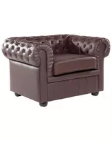 Krėslas CHESTERFIELD Tikra oda Rudas