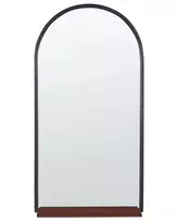 Sieninis veidrodis su lentyna DOMME 40 x 67 cm, juodas metalas