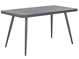 Sodo stalas LIPARI 140x80 cm, stiklinis, pilkas
