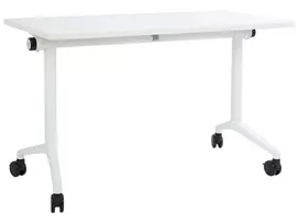 Sulankstomas rašomasis stalas CAVI, baltas, 120 cm x 60 cm, su ratukais