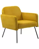 Fotelė NARKEN veliūrinė garstyčių spalvos