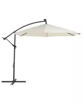 Sodo skėtis su LED apšvietimu ir atrama 285 cm CORVAL smėlio spalvos