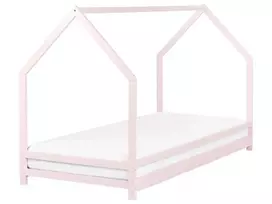 Vaikiška lova namelis APPY 90 x 200 cm, pušies mediena, pastelinė rožinė