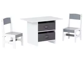Vaikiškas stalas su kėdėmis YALGOO baltas