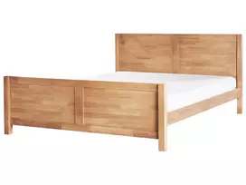 Medinė lova CHAMPAGNAT 180 x 200 cm Šviesiai ruda