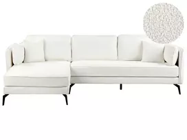 Trivietė kampinė sofa ALTAN, boucle audinys, dramblio kaulo spalva, dešininė
