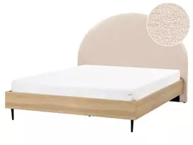 Dvigulė lova MILLAY 160 x 200 cm Boucle, smėlio spalvos