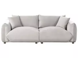 3 vietų sofa LUVOS veliūrinė smėlio ir pilkos spalvos