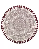 Kilimas AYAKLI raudonas, ø 120 cm, medvilnė