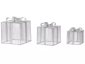 LED sodo dekoracija ARNES Kalėdinės dovanos 25/20/15 cm sidabrinė