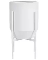 Gėlių vazonas su kojelėmis HYBRIDUM Metalinis 33 cm Baltas