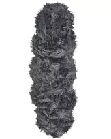 Dirbtinio kailio kilimas MAMUNGARI tamsiai pilkas 60 x 180 cm