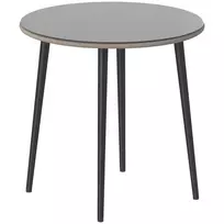 Sodo stalas Plieno serviravimo stalas su plieniniu rėmu, PE rotango apvadu, reguliuojamomis kojelėmis, 4 žmonėms 80 x 80 x 74 cm Pilkas