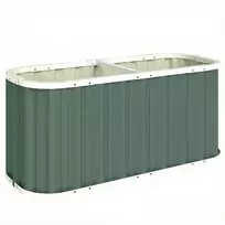 Pakeltas metalinis lysvas 136 x 53 x 61 cm su apsauginiais kraštais, augalų etiketėmis, pirštinėmis ir atviru dugnu