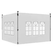 2 vnt. rinkinys Paviljono šoninių sienelių 3x3/3x4 m, šoninė sienelė su langu, neperšlampama, balta
