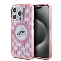 Karl Lagerfeld KLHMP15LHMCKMHP IML Monogram Karl&Choupette Head MagSafe for iPhone 15 Pro 6.1" / pink